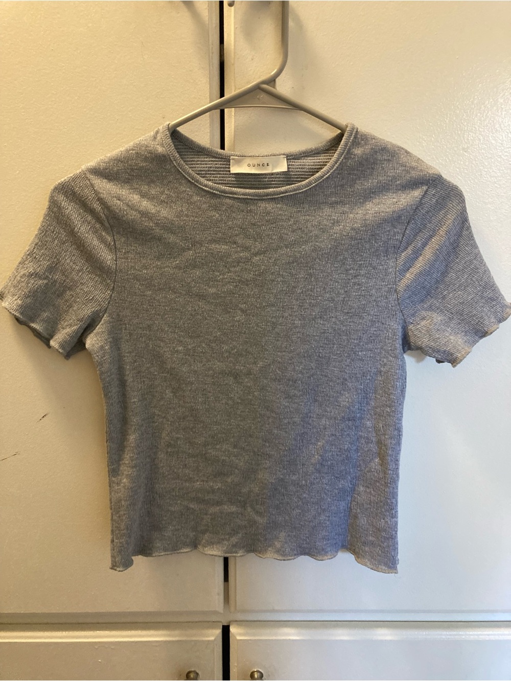 Ounce gray ribbed crop top